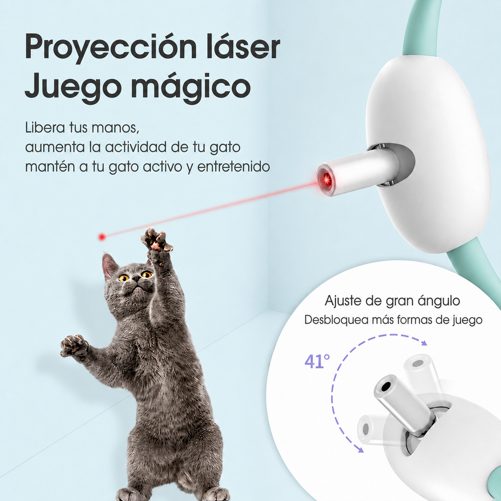 Láser automático para gato tipo collar — juega y caza solo, recargable USB