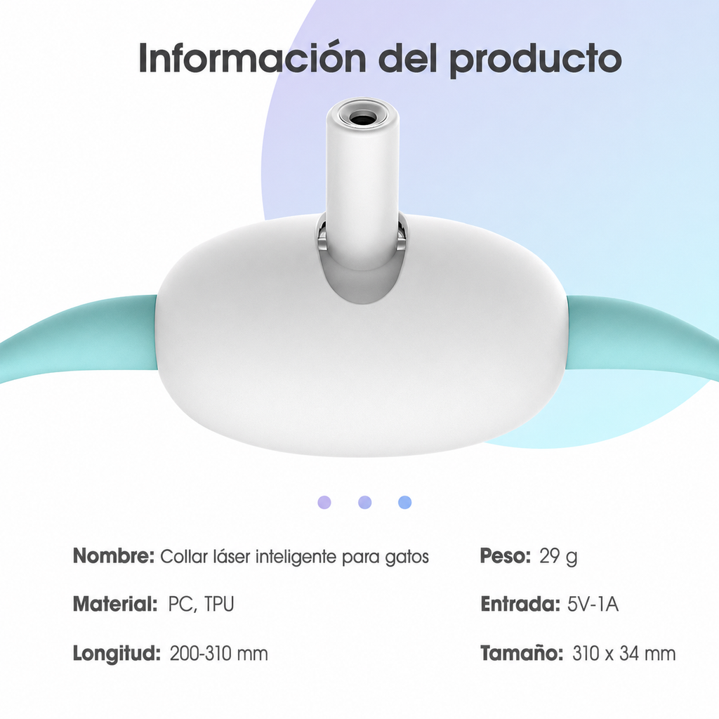 Láser automático para gato tipo collar — juega y caza solo, recargable USB
