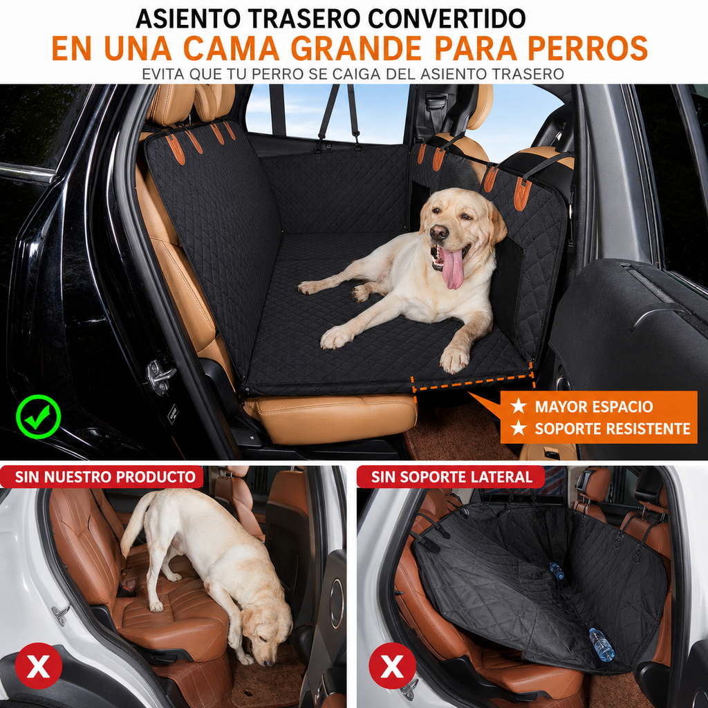 Tapete alargado y reforzado para auto, tipo hamaca de viaje para perros