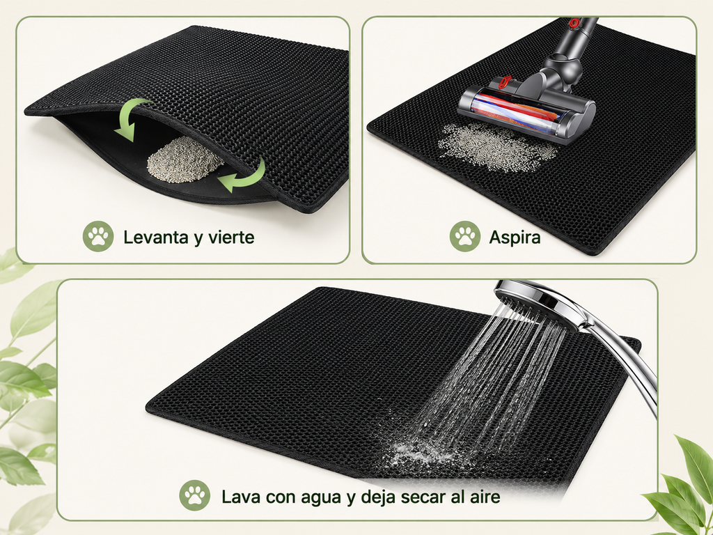 Tapete para arena de gato tipo panal, impermeable y resistente a la orina, suministros para mascotas.