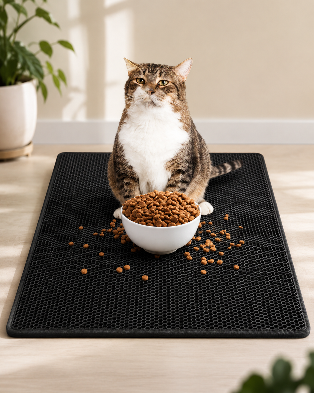 Tapete para arena de gato tipo panal, impermeable y resistente a la orina, suministros para mascotas.