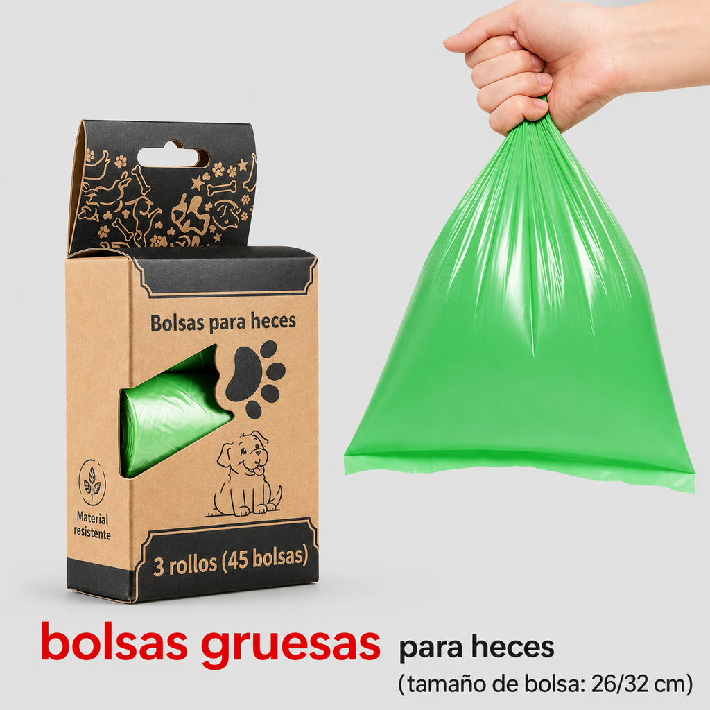 Dispensador de Bolsas para Perro con Luz LED Portátil