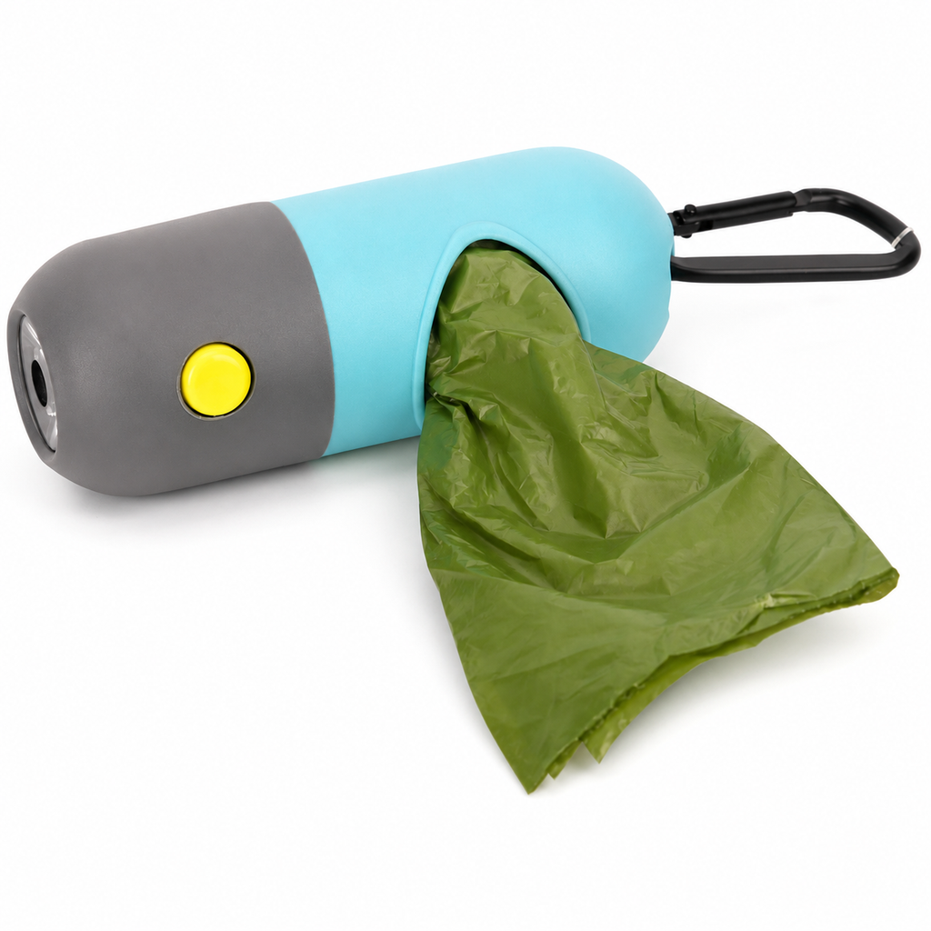 Dispensador de Bolsas para Perro con Luz LED Portátil