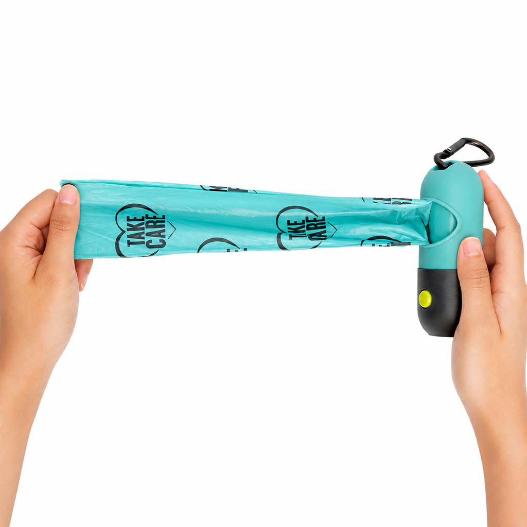 Dispensador de Bolsas para Perro con Luz LED Portátil