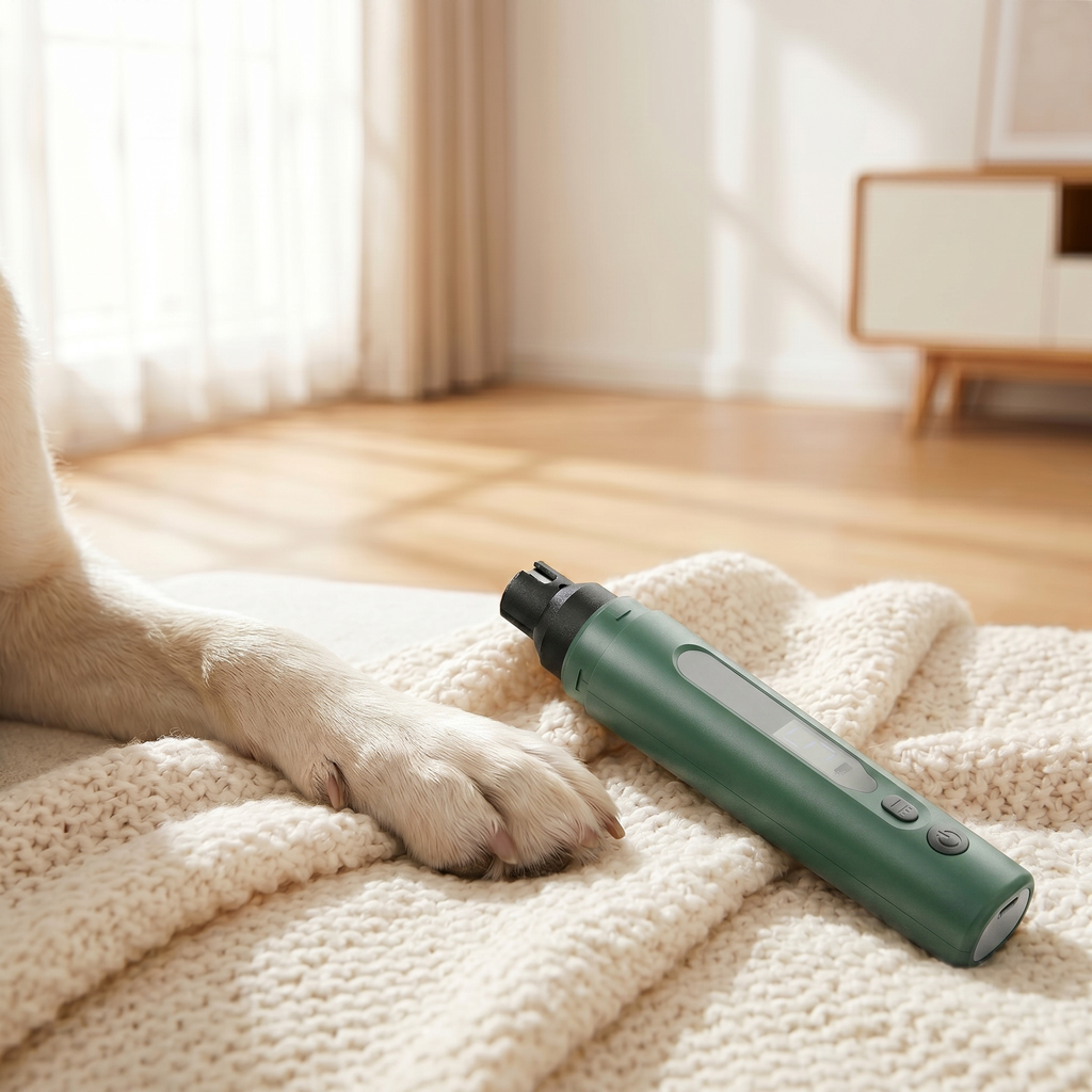 Rebajador de uñas eléctrico para perro y gato — ultra silencioso, 5 velocidades, recargable USB